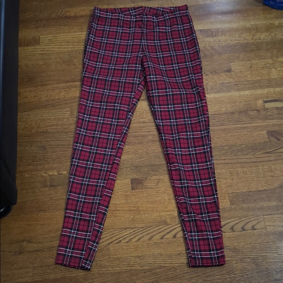 Forever 21 Pants - NWT Red Plaid Leggings Size Small